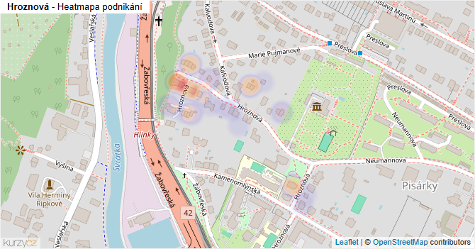Hroznová - mapa podnikání