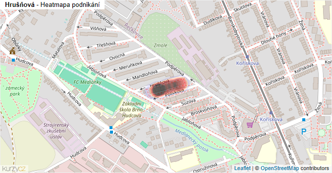 Hrušňová - mapa podnikání