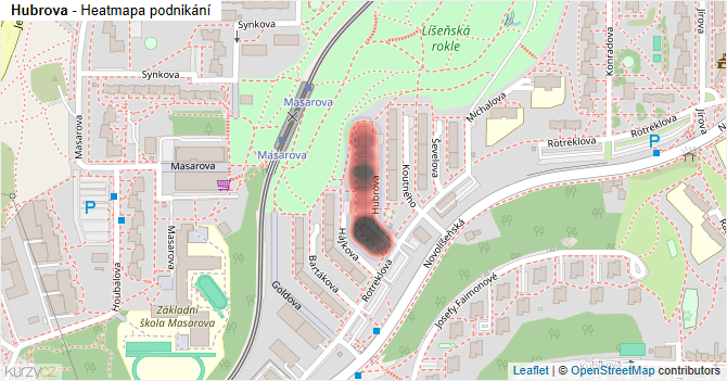 Hubrova - mapa podnikání