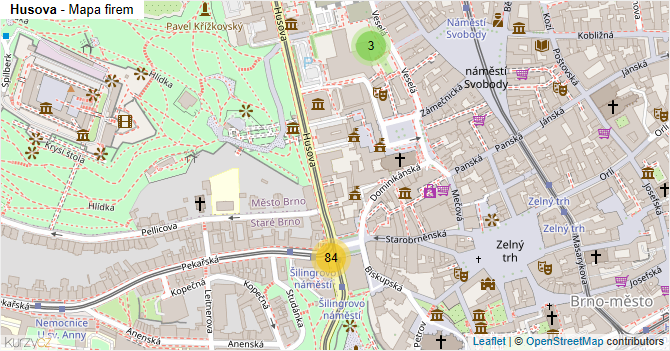Husova - mapa firem