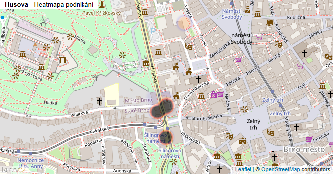 Husova - mapa podnikání