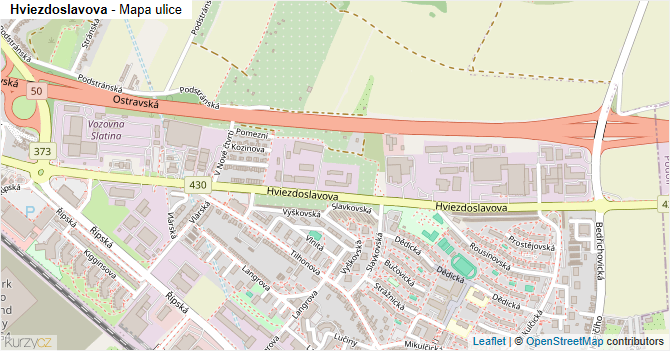 Hviezdoslavova - mapa ulice