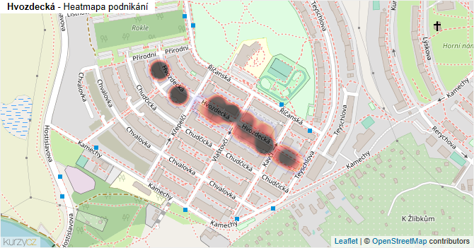 Hvozdecká - mapa podnikání