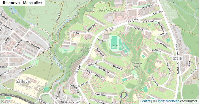 Ibsenova - mapa ulice