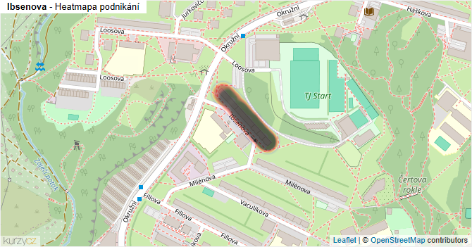 Ibsenova - mapa podnikání