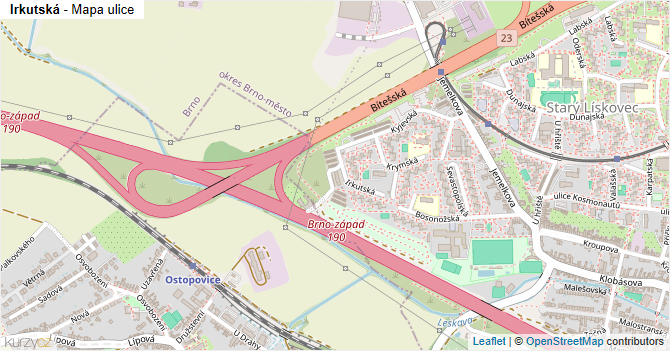 Irkutská - mapa ulice