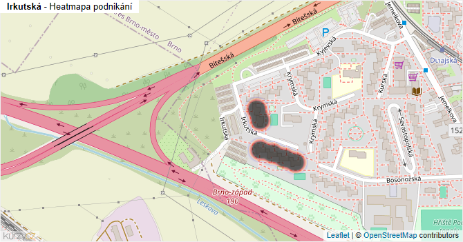 Irkutská - mapa podnikání