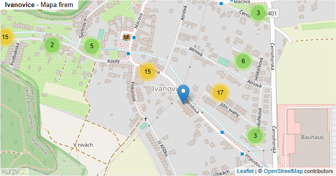 Ivanovice - mapa firem