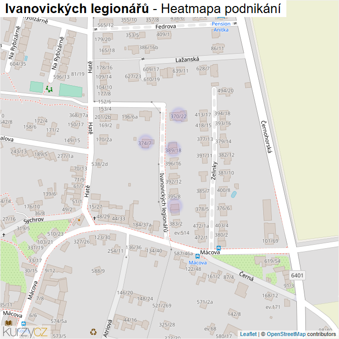 Mapa Ivanovických legionářů - Firmy v ulici.