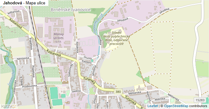 Jahodová - mapa ulice
