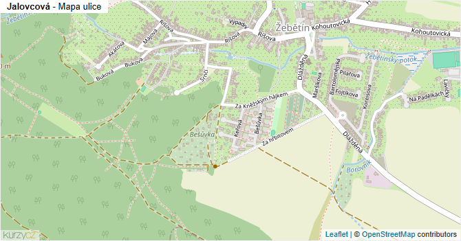 Jalovcová - mapa ulice