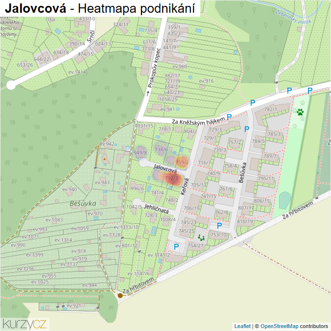 Mapa Jalovcová - Firmy v ulici.