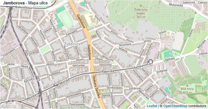 Jamborova - mapa ulice