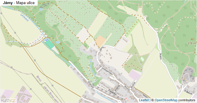 Jámy - mapa ulice