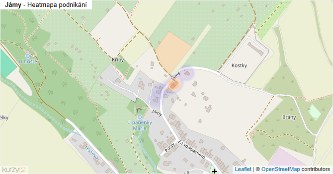 Jámy - mapa podnikání