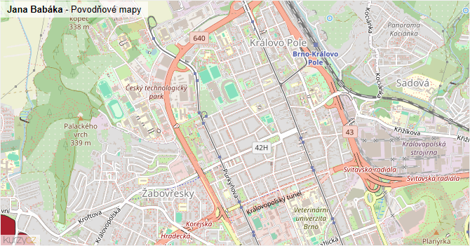 Jana Babáka - záplavové mapy stoleté vody