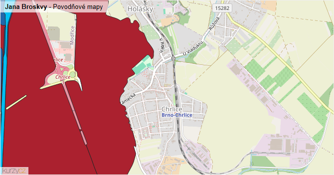 Jana Broskvy - záplavové mapy stoleté vody