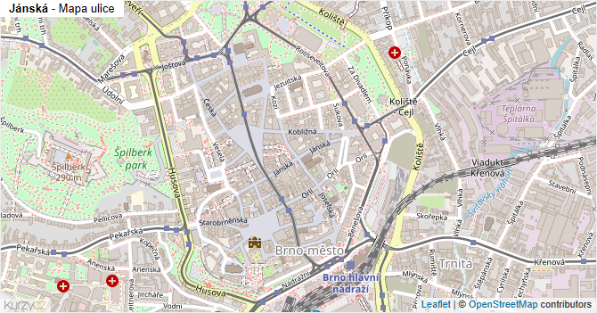 Jánská - mapa ulice