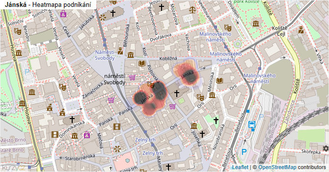 Jánská - mapa podnikání