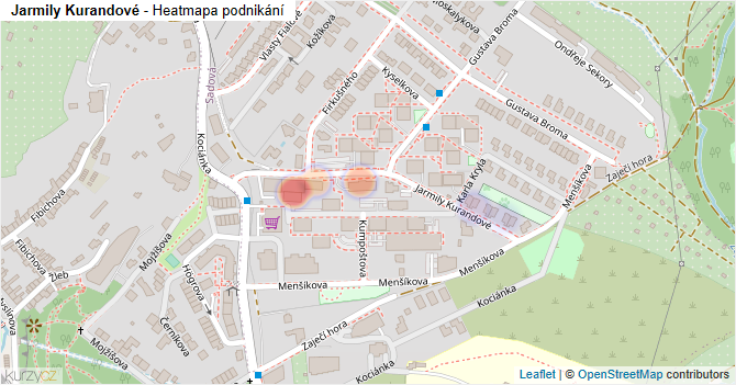 Jarmily Kurandové - mapa podnikání