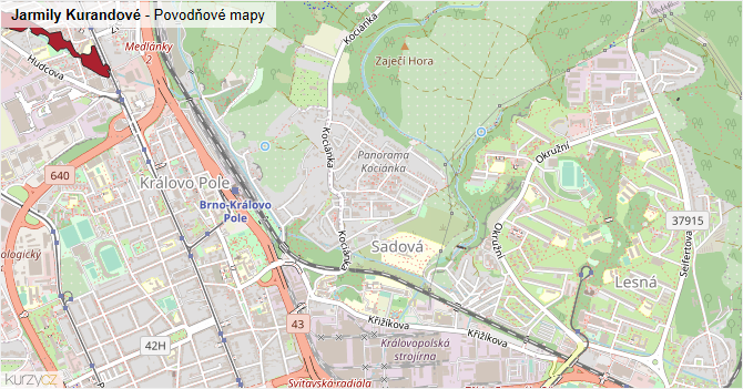 Jarmily Kurandové - záplavové mapy stoleté vody