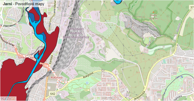 Jarní - záplavové mapy stoleté vody