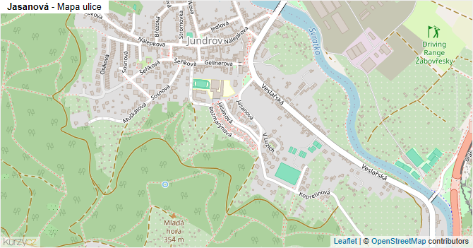 Jasanová - mapa ulice