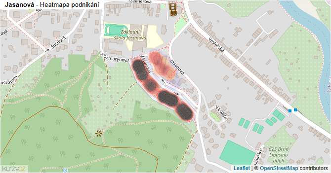 Jasanová - mapa podnikání