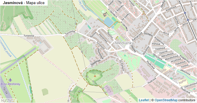 Jasmínová - mapa ulice