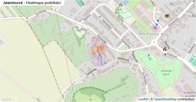 Jasmínová - mapa podnikání