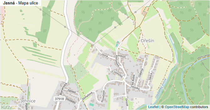 Jasná - mapa ulice