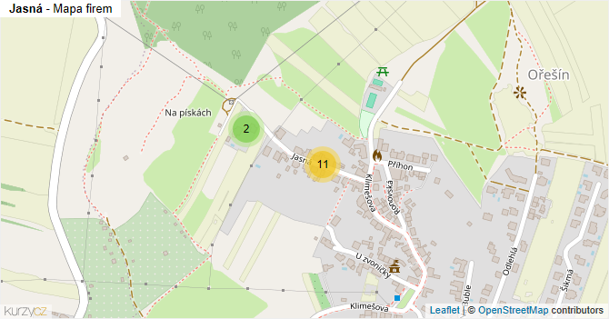 Jasná - mapa firem