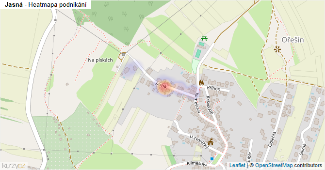 Jasná - mapa podnikání