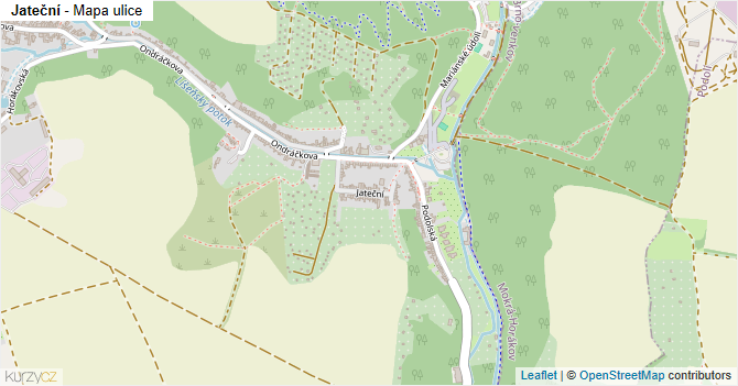 Jateční - mapa ulice