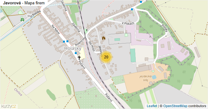 Javorová - mapa firem