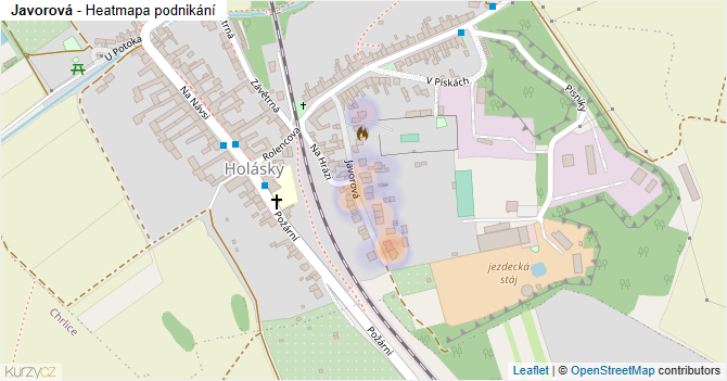 Javorová - mapa podnikání