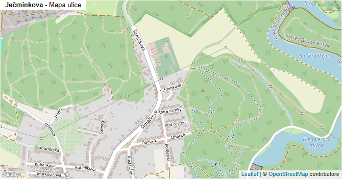 Ječmínkova - mapa ulice