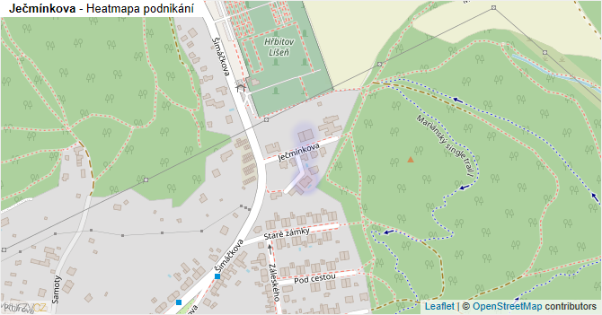 Ječmínkova - mapa podnikání