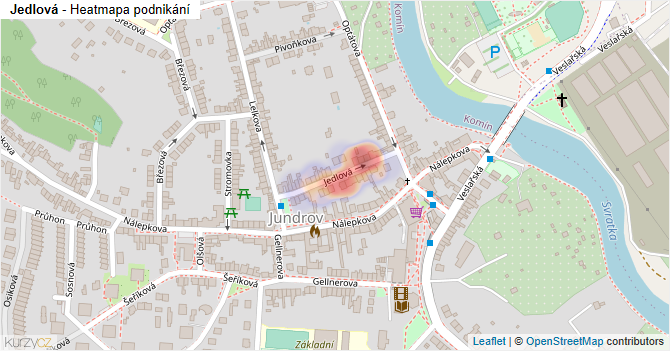 Jedlová - mapa podnikání