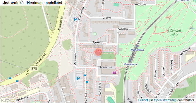Jedovnická - mapa podnikání