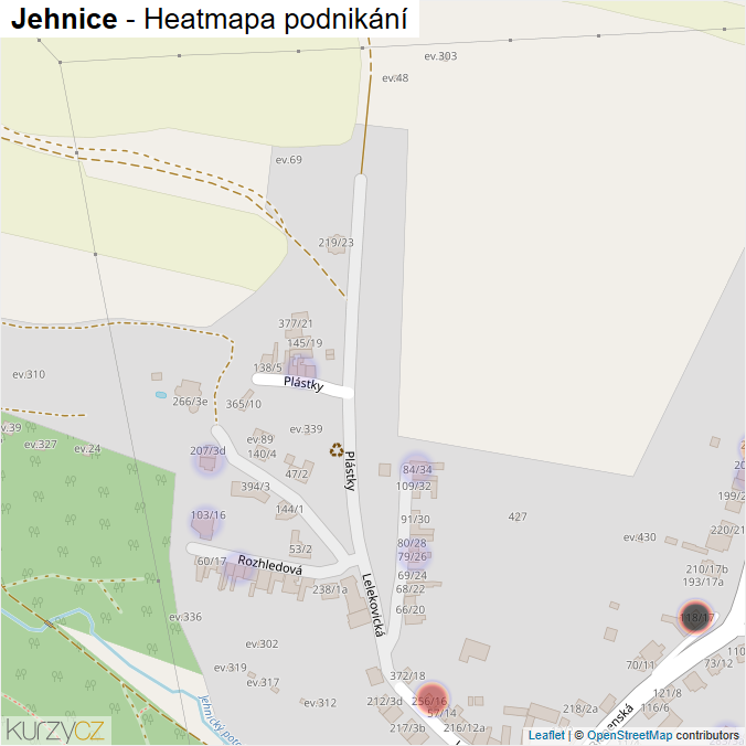 Mapa Jehnice - Firmy v části obce.