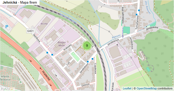 Jehnická - mapa firem