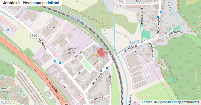 Jehnická - mapa podnikání