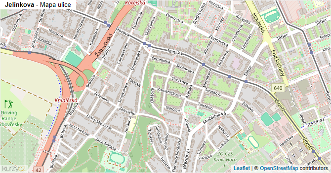 Jelínkova - mapa ulice