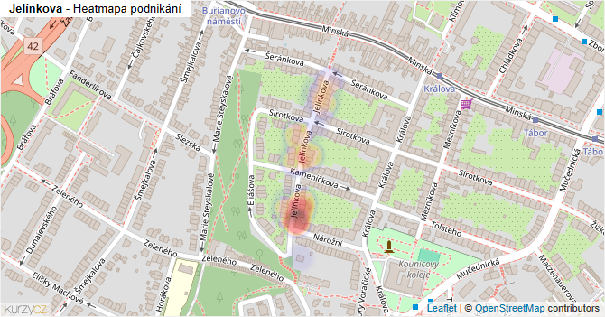 Jelínkova - mapa podnikání