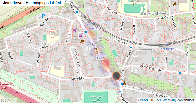 Jemelkova - mapa podnikání