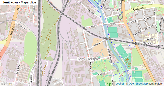 Jeníčkova - mapa ulice