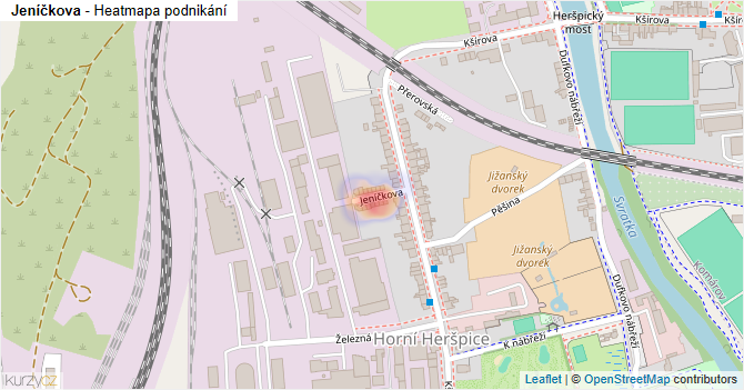 Jeníčkova - mapa podnikání