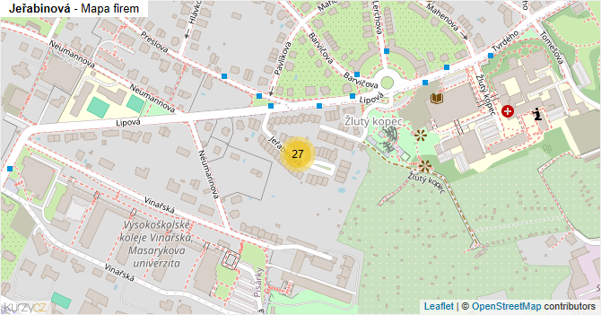 Jeřabinová - mapa firem