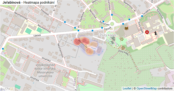 Jeřabinová - mapa podnikání